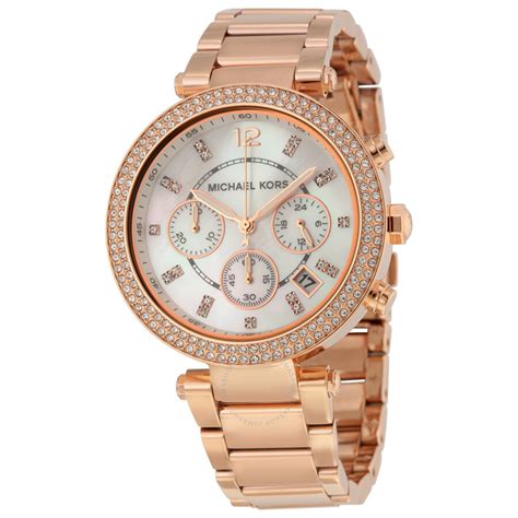 michael kors ladies mk5491 parker rose gold glitz watch|jomashop Michael Kors parker.